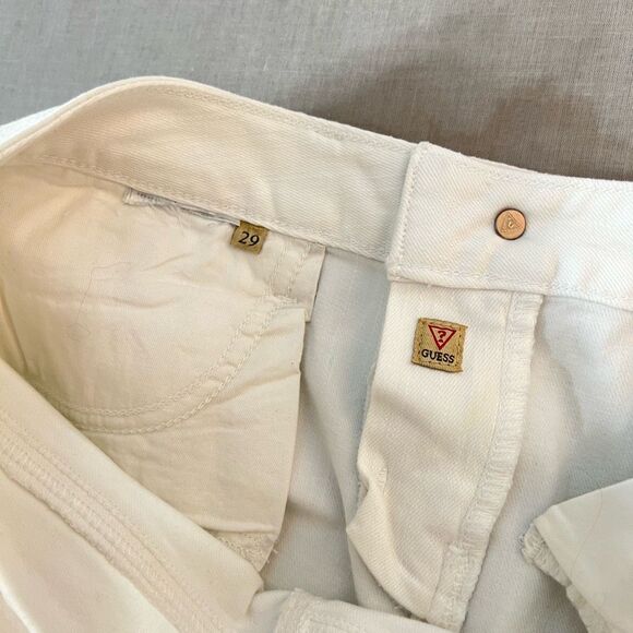 Guess Brittney White Skinny Cropped Ankle Zip Jeans Size 29 - Picture 11 of 14